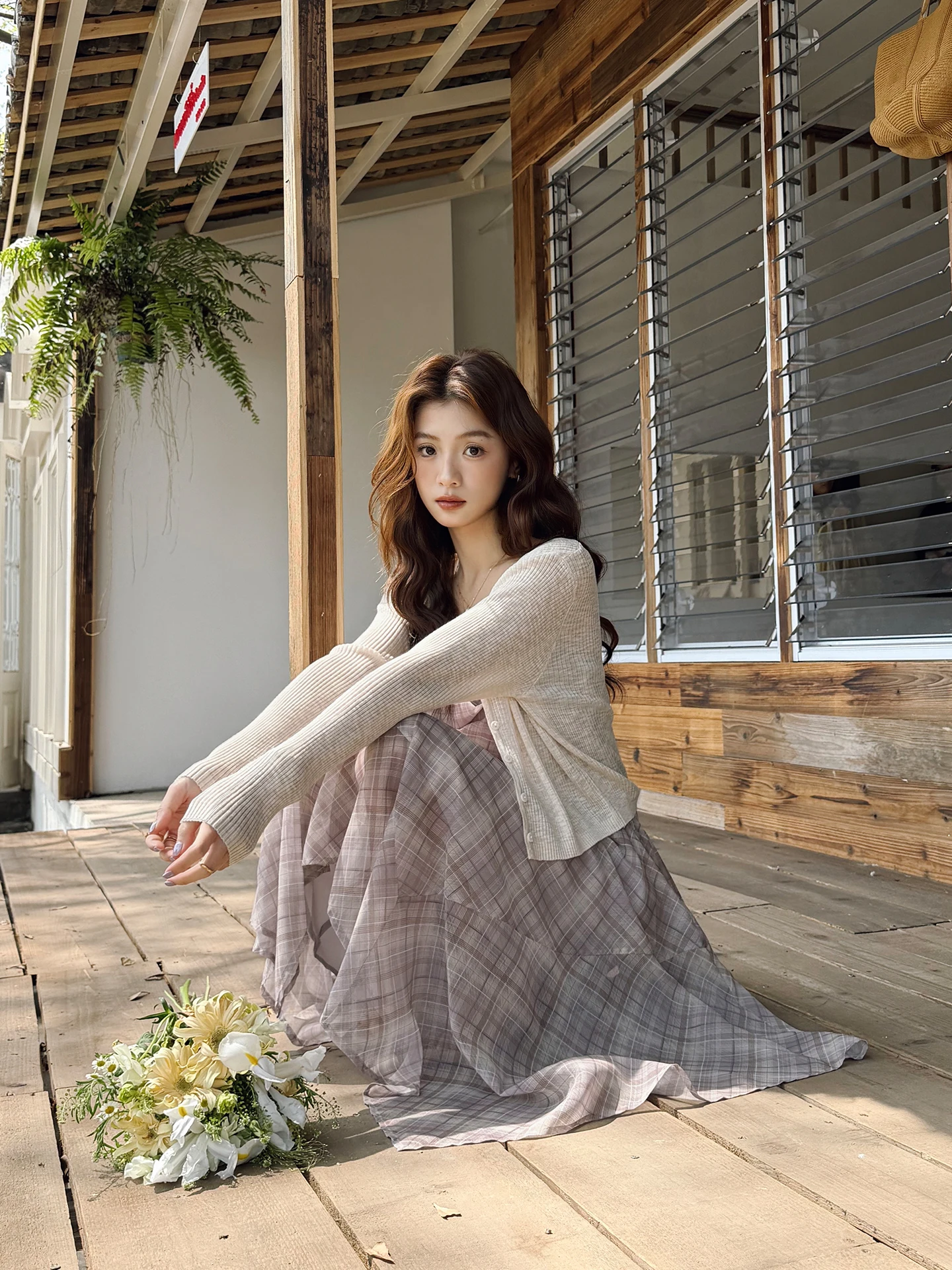 

SuMian Light Knitted V-Neck Short Cardigan Korean Style Vertical Pit Texture Thin Sun Protection Air Conditioning Shirt