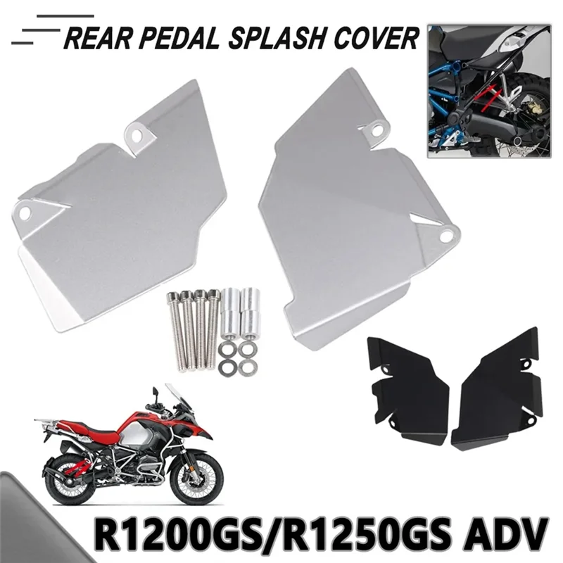 For R1200GS R1250GS Adventure R 1250 GS R 1200GS ADV Rear Seat Foot Pedal Mudguard Recess Cover Silver