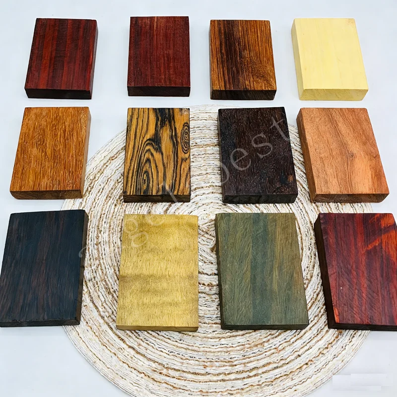 60x40x10mm Sandalwood Purpleheart ebony Wood Handmade Engraving blank wood sheet plate Carving material DIY pendant decoration