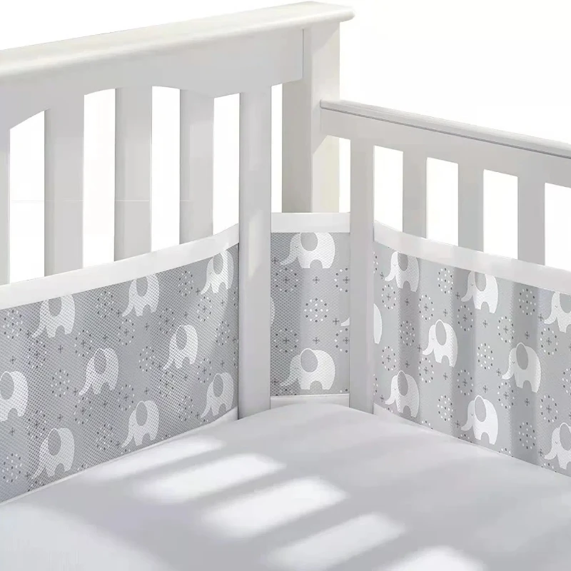 Summer Infant Bedding Newborn Bed Around Protector Baby Mesh Crib Bumper Liner Breathable Detachable and Washable