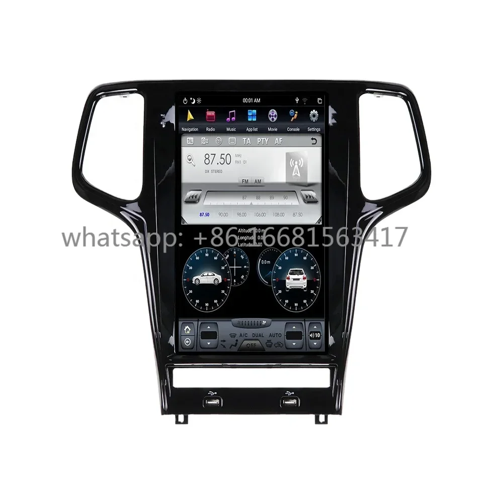 

For Jeep Grand Cherokee Android Radio Tape Recorder 2010-2019 Car Multimedia Player Stereo PX6 Head Unit Tesla GPS Navi