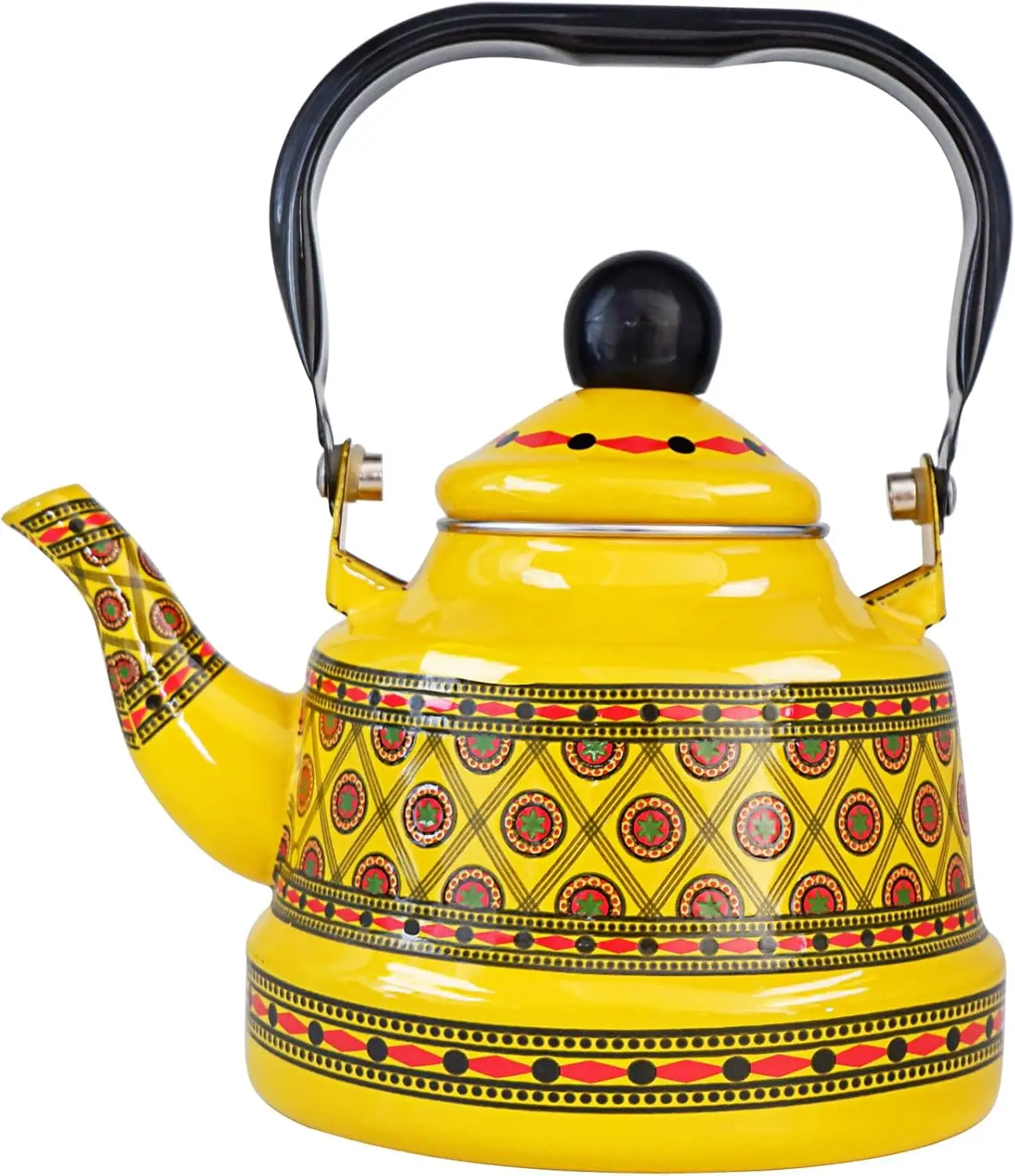 

Винтажный чайник в арабском стиле, 1,1 л, эмалевый чайник с ручкой, эмалированный чайник, плита, чайник с горячей водой для домашней кухни, деко