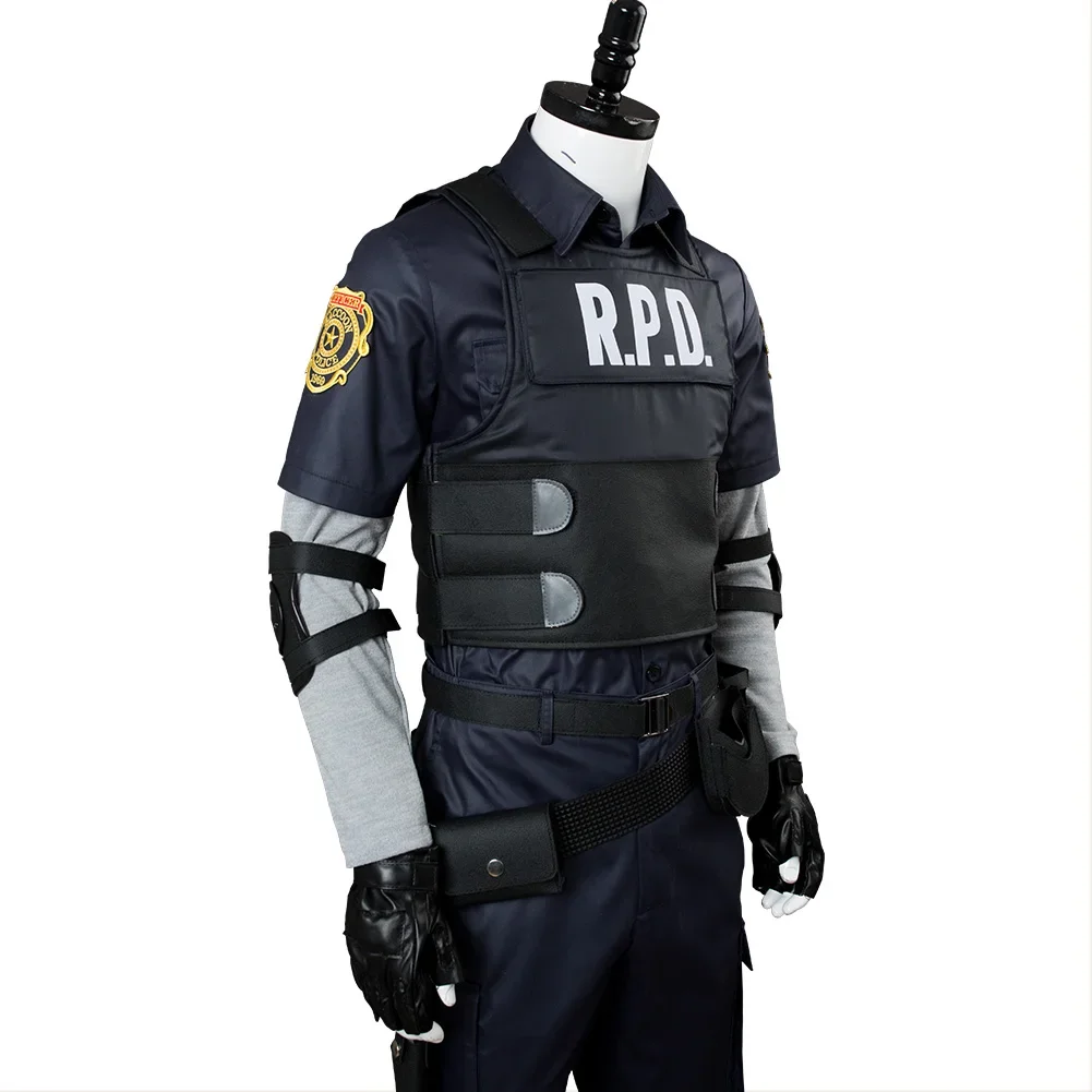 Leon Cosplay Fantasy Holster Biohazard Spiel Resident Re Kostüm Verkleidung erwachsene Männer Rollenspiel Fantasia Outfit männlich Halloween Stoff