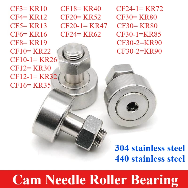 1pc Cam Needle Roller bearing Bolt Type CF3 CF4 CF5 CF6 CF8 CF10 CF10-1 CF12 CF12-1 CF16 CF18 CF20 CF24 cam followers bearing