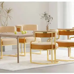 Elegante Hausstühle mit goldenen Beinen, Pflasterschutzwartzimmerstühle Wartestühle 6 Hauptverkaufsstühle mit Pes Dourado - №1