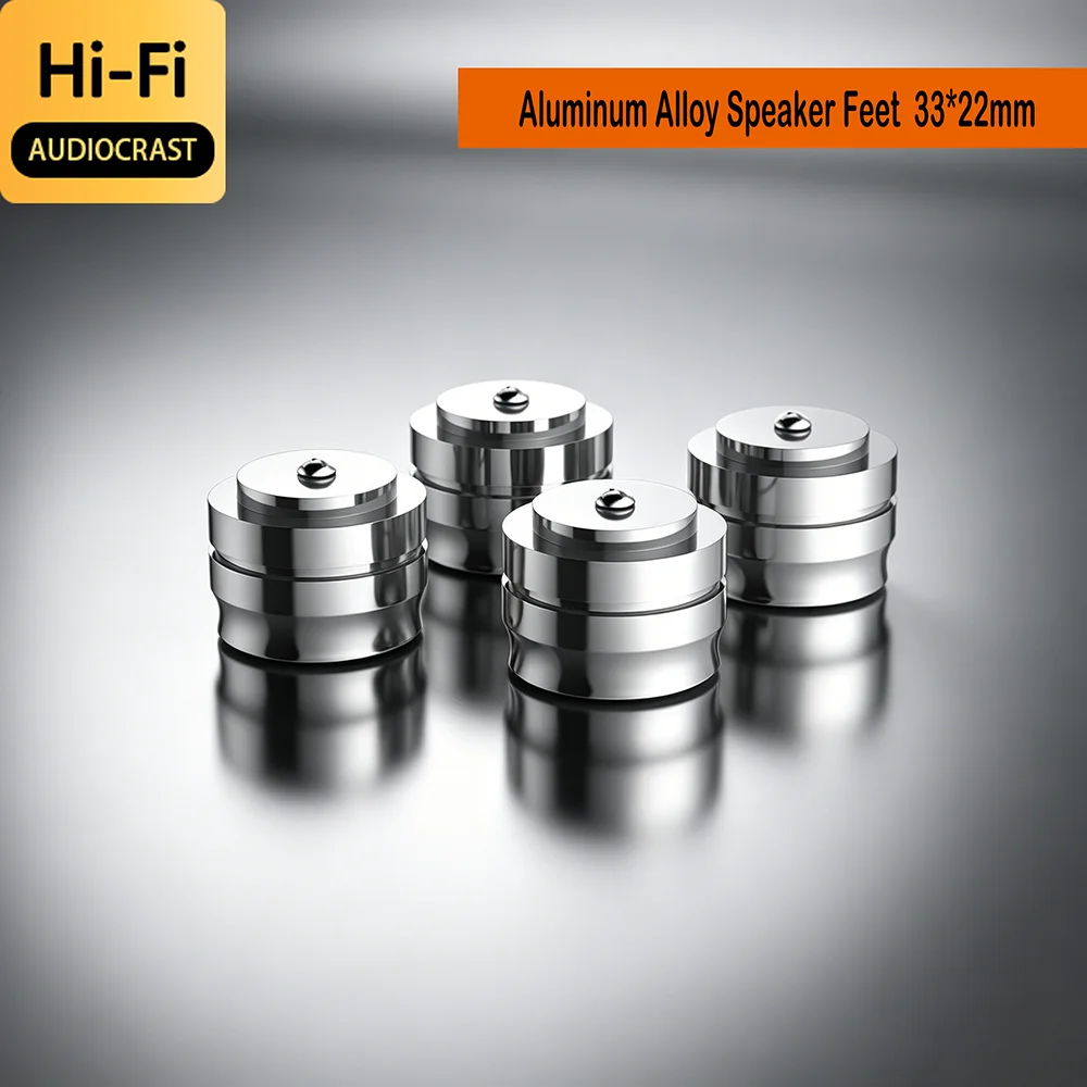Audiocrast 4PCS Aluminium Alloy Speaker Feet 33x22mm Solid Audio Absorber Pad Spike Stand Foot for Amplifier CD Player