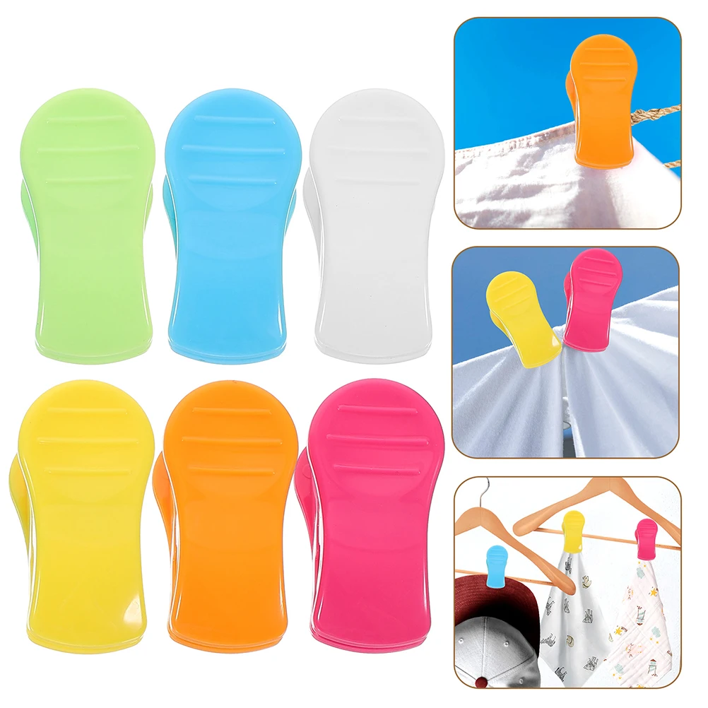 

12pcs Plastic Clothes Clips Windproof Towel Clamps for Beach Pool Lounge Chairs Heavy Duty Bag Sealers Household Travel