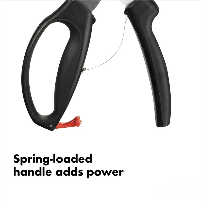 أدوات المطبخ، وتجهيز الأغذية، ومقص الخضار واللحوم. ماكينة قص الدواجن المحملة بنابض، باللون الأسود