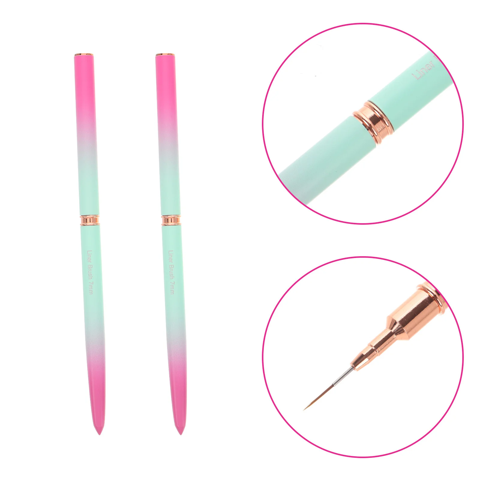 

5 шт., кисти для дизайна ногтей, градиентные металлические тонкие кончики для детального тонкого рисования, набор кистей для ногтей, кисть для ногтей