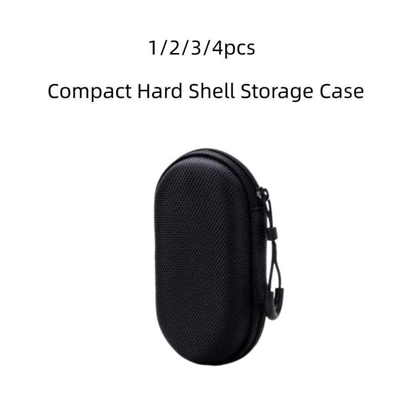 1/2/3/4pcs Hard Shell Case, compact & practical. Stores cables, chargers, earphones, folding glasses & more（Black）
