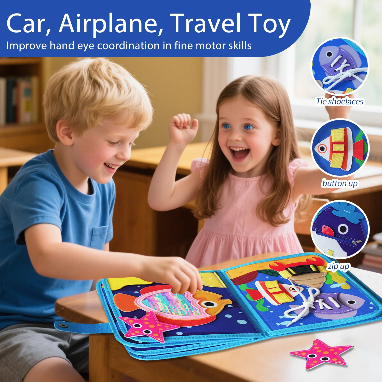 Busy Book Geeignet als Reisespielzeug für Kinder von 1-3 Jahren, Montessori-Aktivitätsbrett und Geburtstagsgeschenke für Jungen und Mädchen – Detail 2