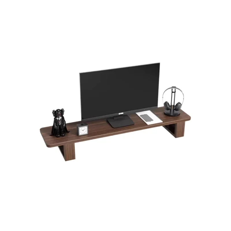 Solid Wood Display Bracket Adjustable Height Desktop Computer Suspension Pad High Support Office Storage Shelf Sturdy Monitor