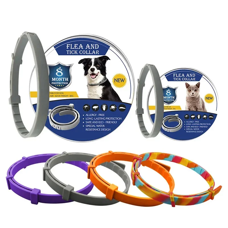 Dog Cat Collar Anti-Flea And Tick Collars Pet 8month Protection Can Be Automatically Adjusted Cats Dogs Accessories New Releases