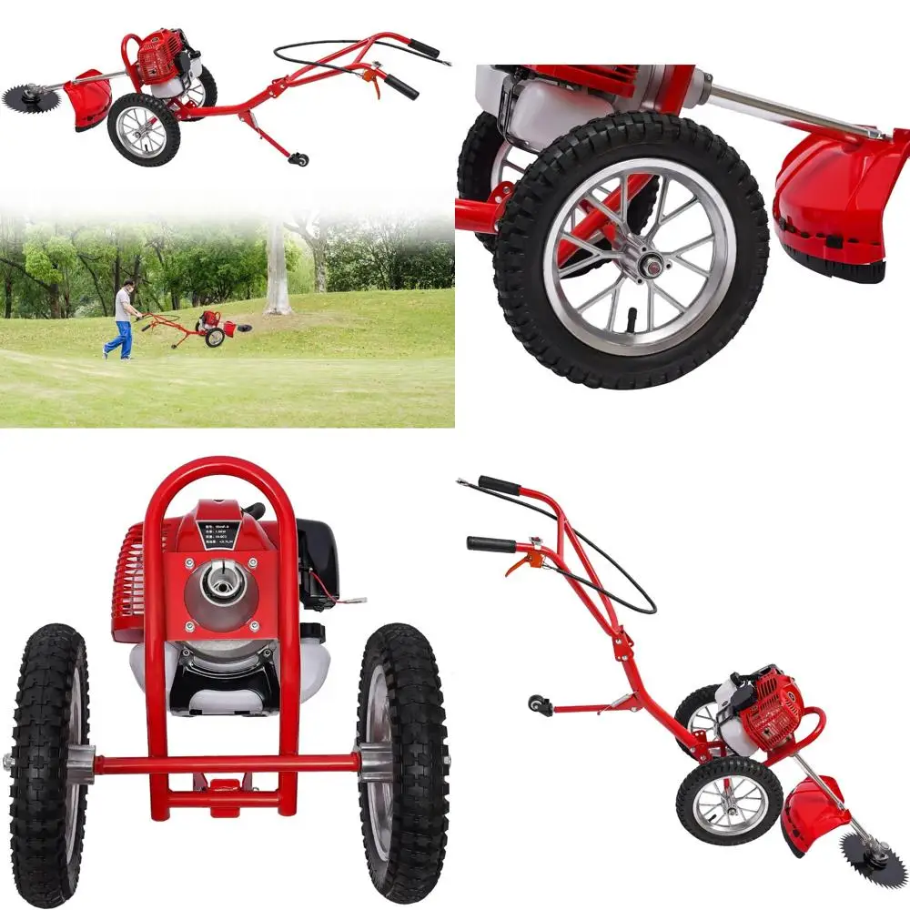 جزازة العشب المشي الخلفية التي تعمل بالبنزين ثنائية الأشواط 49CC مع محرك تبريد الهواء ومحرك العجلات الخلفية لتشغيل الدفع #1