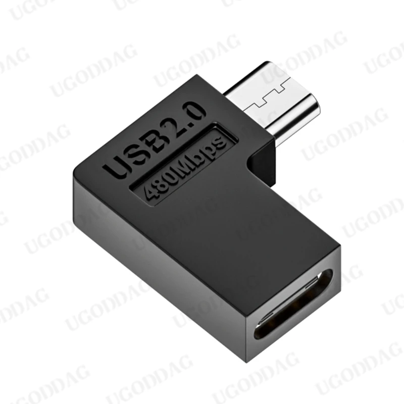 USB tipo C fêmea para Micro USB conector do adaptador macho, carregador para Xiaomi, Huawei, Samsung, 90 graus, 180 graus