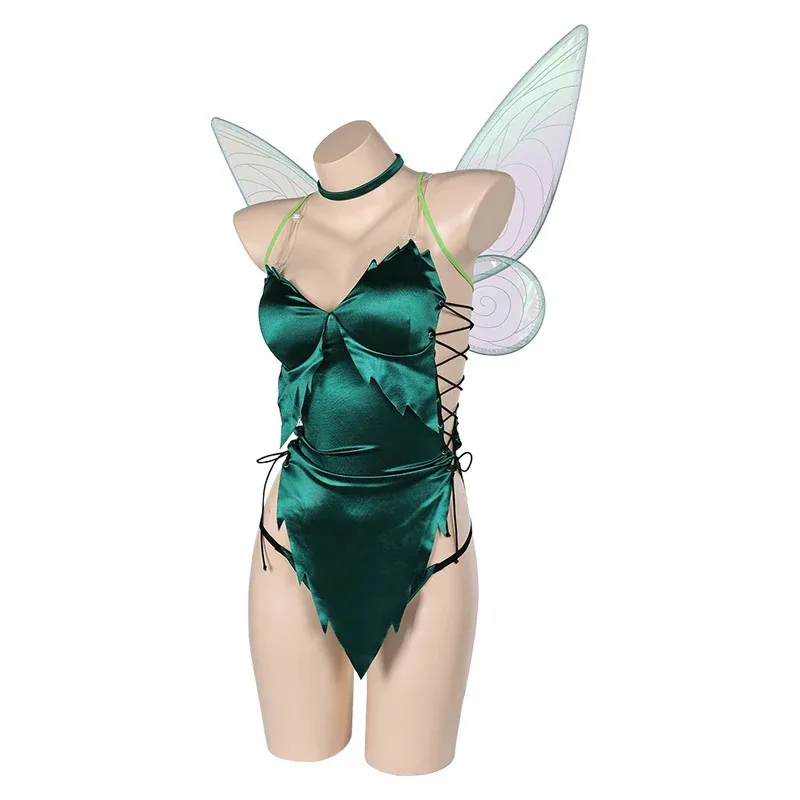 

a7d@Tinker Cos Bell Cosplay Shirt Shorts Wings Peter Roleplay Costume Pan Christmas Clothing Women Halloween Dress Up Party Suit