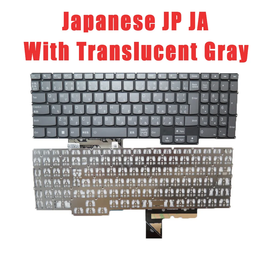 Laptop Keyboard For Lenovo For ThinkBook 16p NX ARH 16p G3 ARH 16p G2 ACH Japanese JP JA With Translucent Gray New
