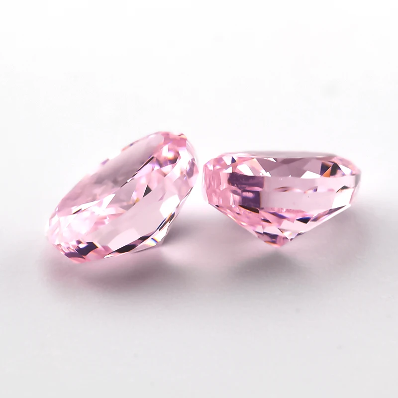 03 # Piedra de circonia cúbica con corte de hielo triturado ovalado de color rosa claro, circonita 5A, 6x8mm, piedra preciosa sintética CZ suelta para fabricación de joyas