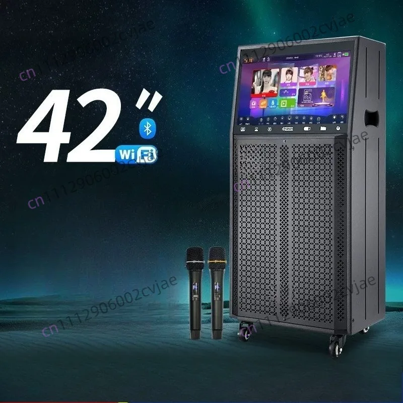 Outdoor karaoke speaker with display bluetooth sound card singing machine ktv home video song machine