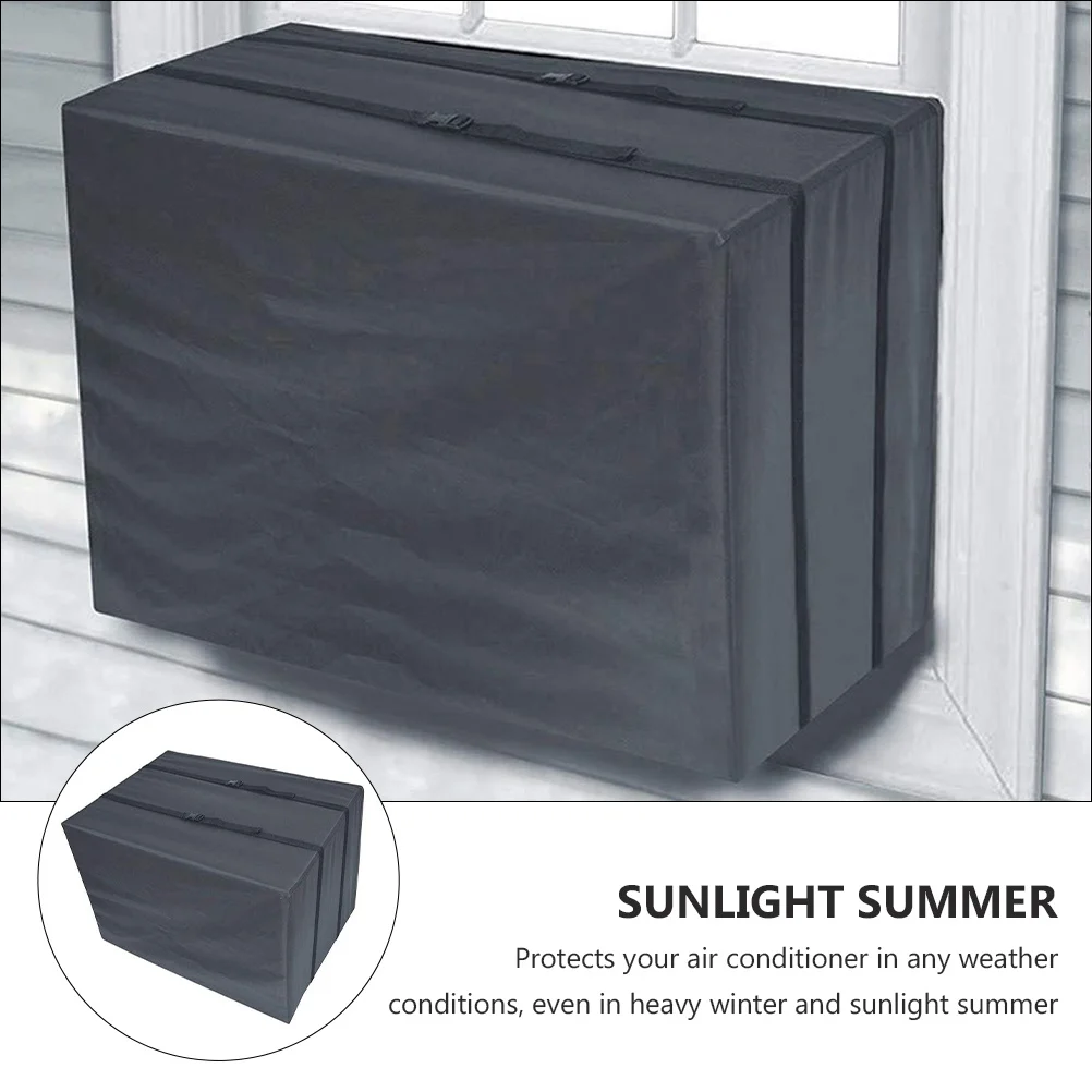

Black Air Conditioner Cover Waterproof Oxford Cloth Outdoor Protection Dust Cover for Ac Appliance Weather Resistant