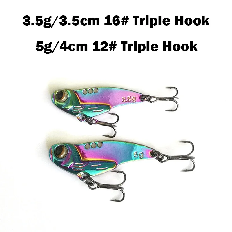 1Pcs 3.5g 5g 7g Metal VIB Lures 3D Eyes vivid Vibrations Spoon Lure Fishing bait Bass Artificial Hard Bait Crankbait Tackle