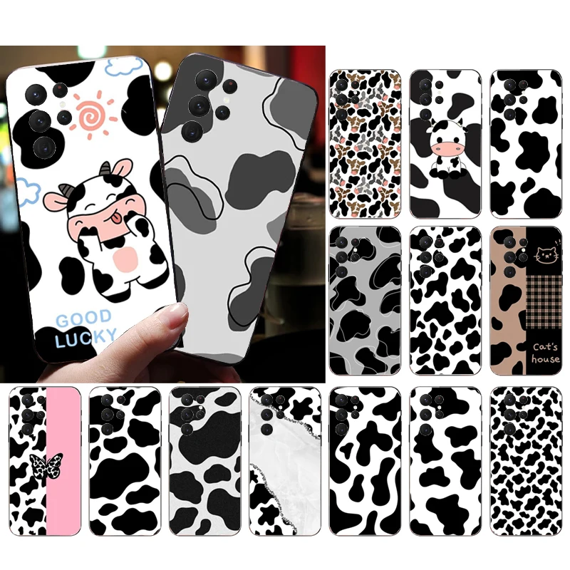 Funda de teléfono con estampado de vaca lechera para Samsung A52S A21S A33 A23 A13 A14 A32 A52 A53 A54 A51 A71 A15