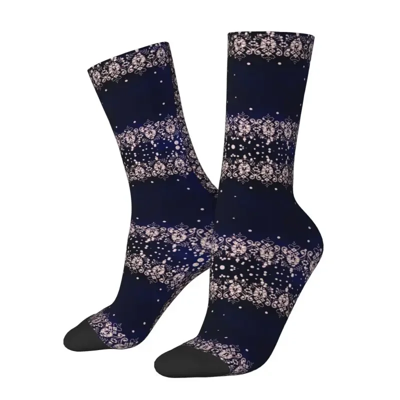 Cute Men's Sexy Glitter Rhinestone Dress Socks Unisex Comfortable Warm 3D Printing Masquerade Diamond Crew Socks