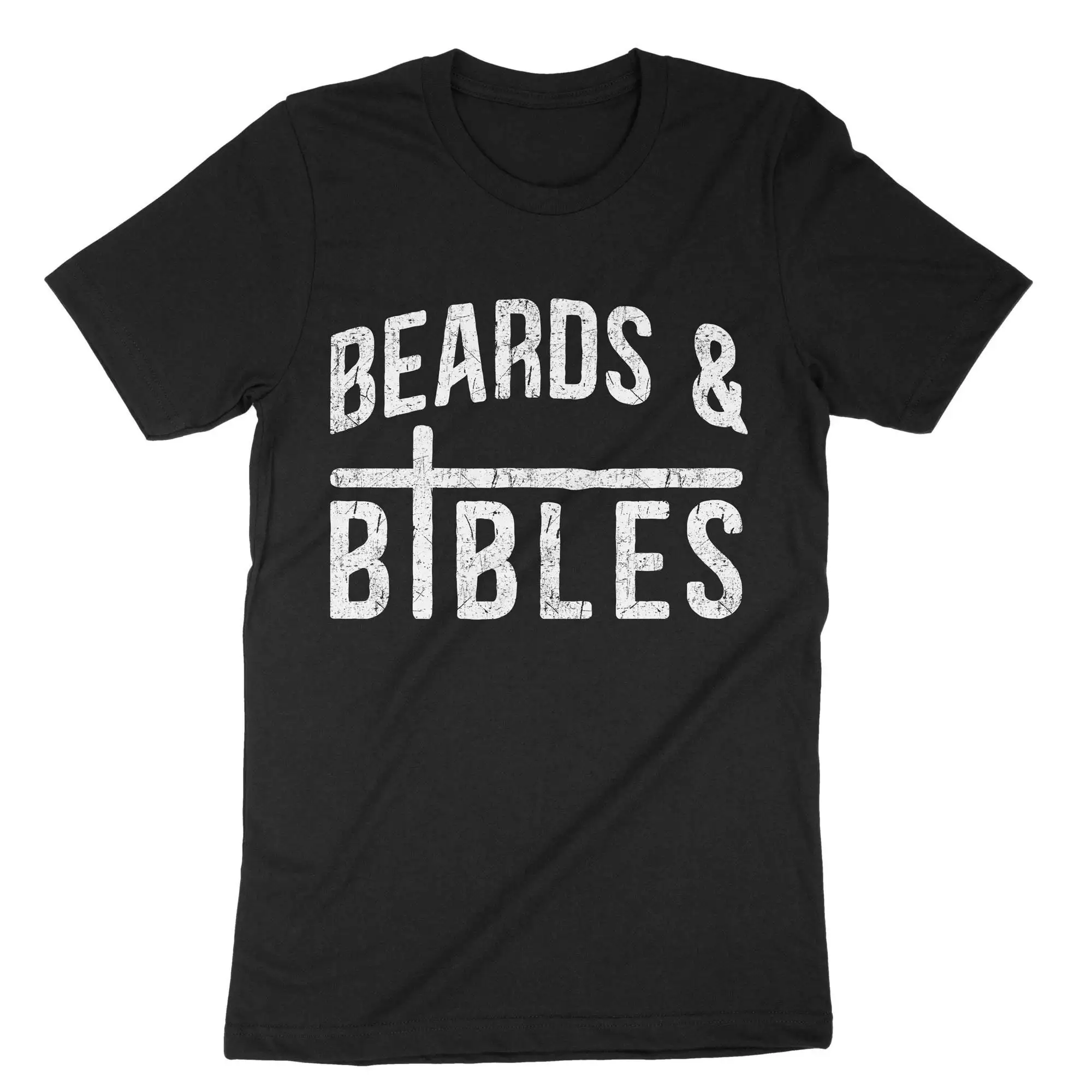 Beards And Bibles Dad T Shirt Fathers Day Birthday Mens Best Daddy God