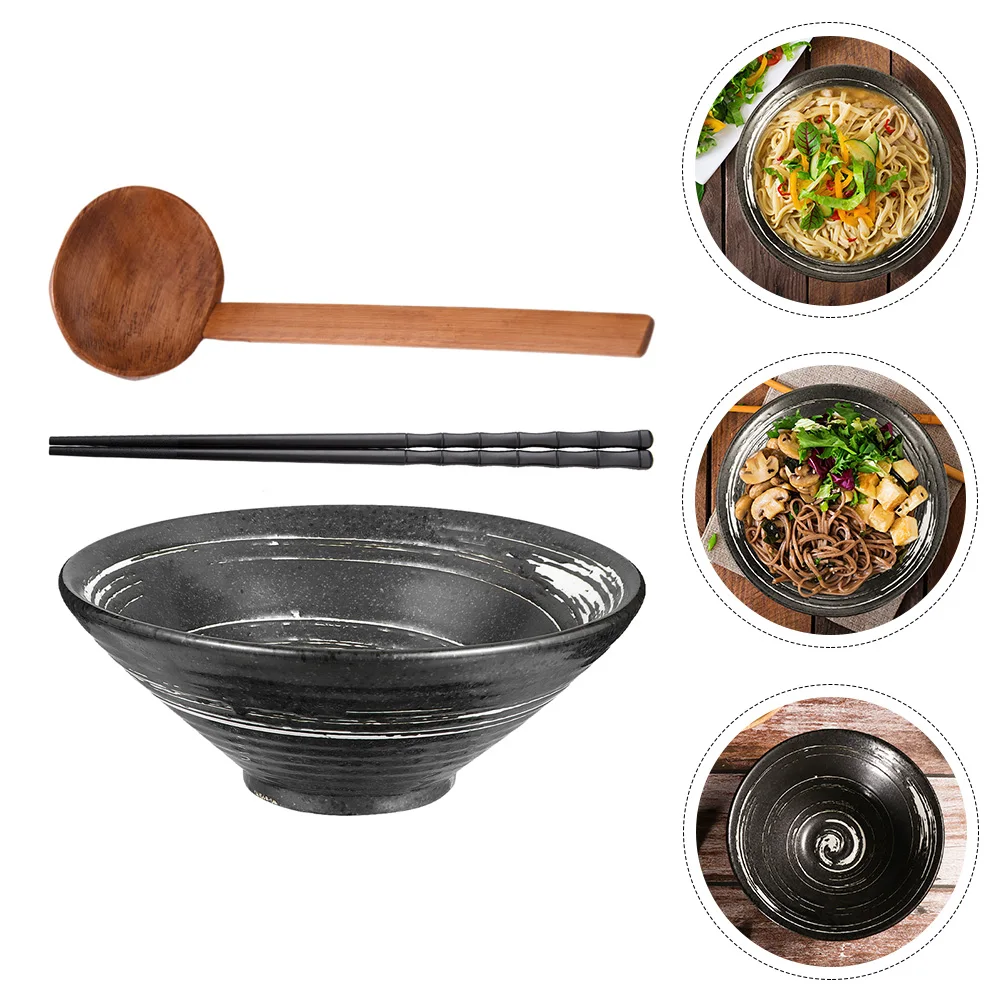 

Japanese Style Bowl Ceramic Ramen Hand-Pulled Noodle Food Serving Bamboo Tableware