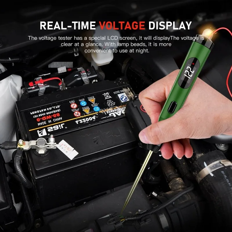 

Car Circuit Tester 5V 30V Digital Display Voltage Test Pen Auto Electrical Diagnostic Repair Tool Probe