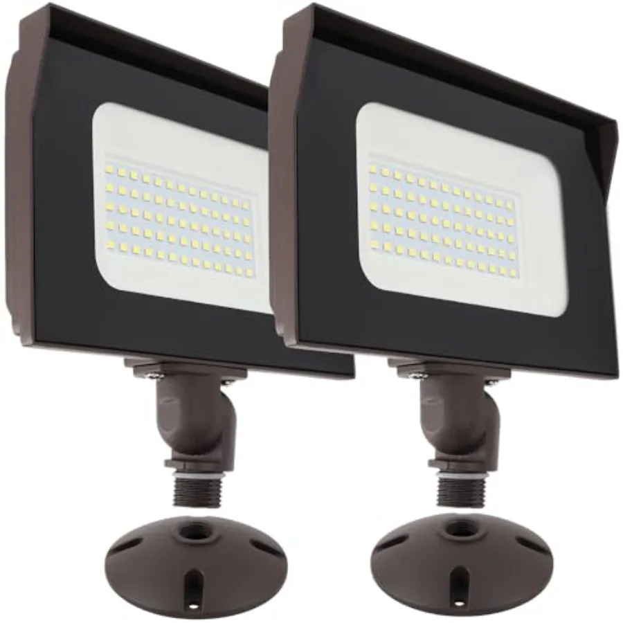 

【New model】2PACK Dusk to Dawn 40W Outdoor LED Flood Light with 1/2" Knuckle Mount Plate Included 5000K 5200LM 120V ETL Waterpro