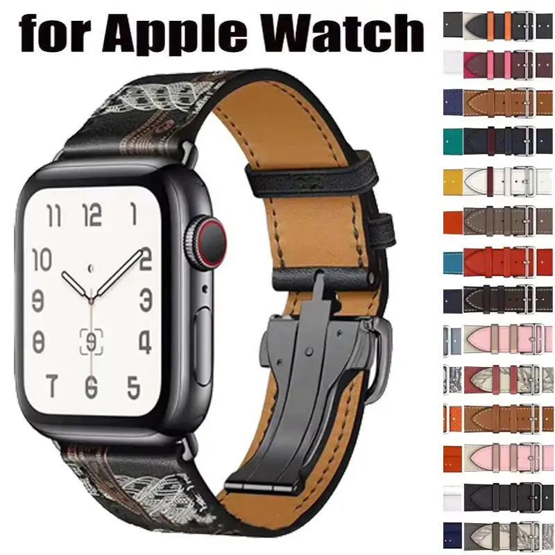 

Кожаный ремешок для iWatch Ultra 3 2 1 49 мм, браслет-браслет для Apple Watch Series 11 10 9 8 SE 3 Band 46 мм 44 мм 41 мм 45 мм 42 мм