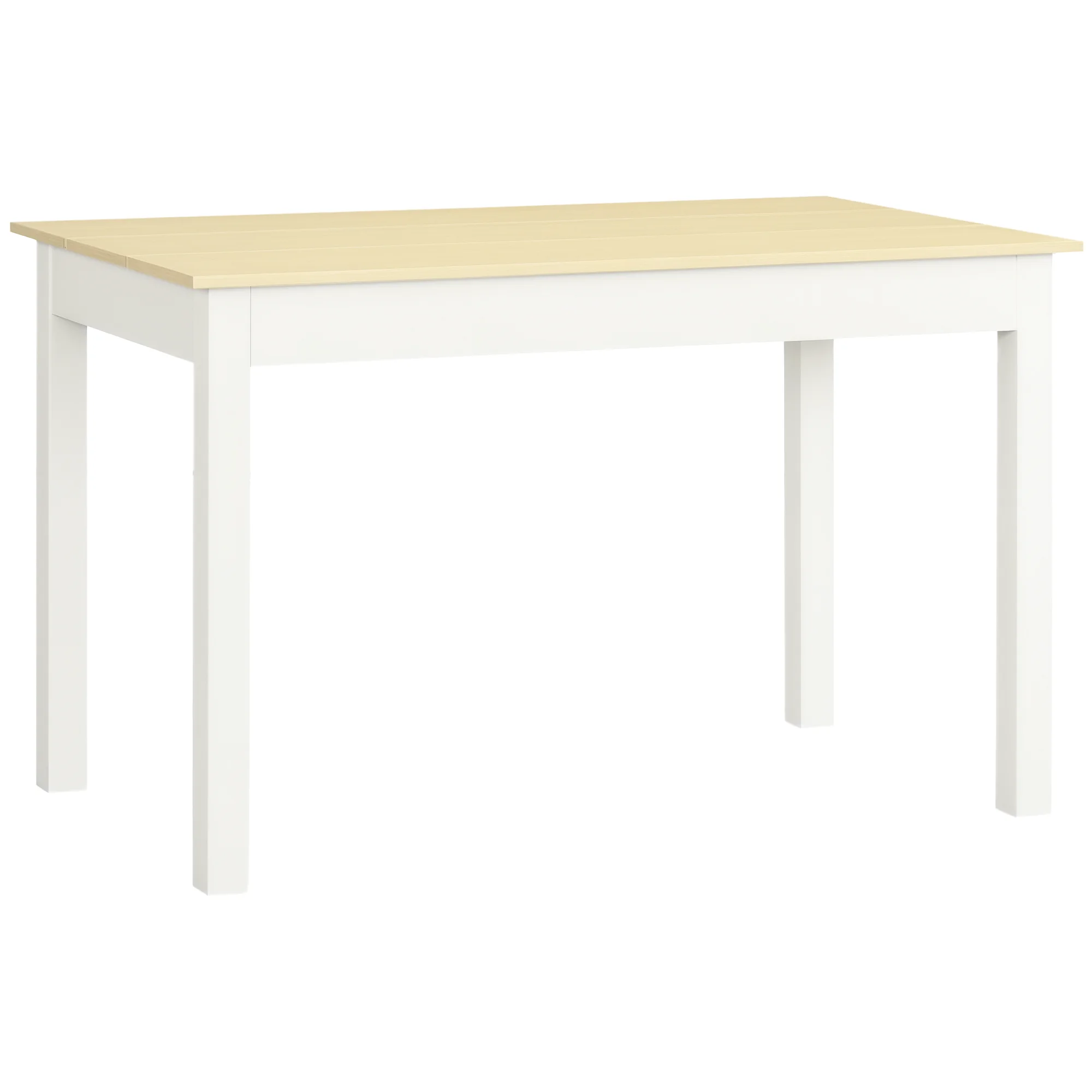 HOMCOM Table de salle à manger design moderne bicolore avec grand plateau 4-6 personnes en bois dim. 119L x 70l x 75H cm - en bo