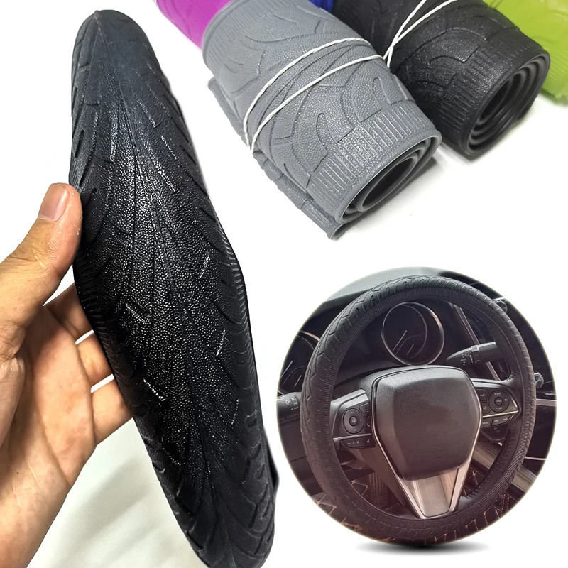 

1pcs Universal DIY Car Silicone Steering Wheel Cover Texture Soft Auto Soft Silicon Steering Wheel Glove Automobiles Accessories