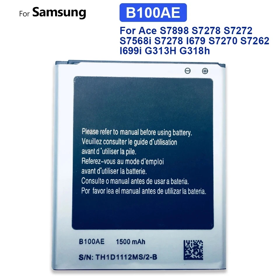 B100AE Battery For SAMSUNG GALAXY Trend 2 GT-S7898,S7270,S7392,S7390 I679,GT-S7262,SM-Z130H,SM-G318H I699i G313H G318h S7270