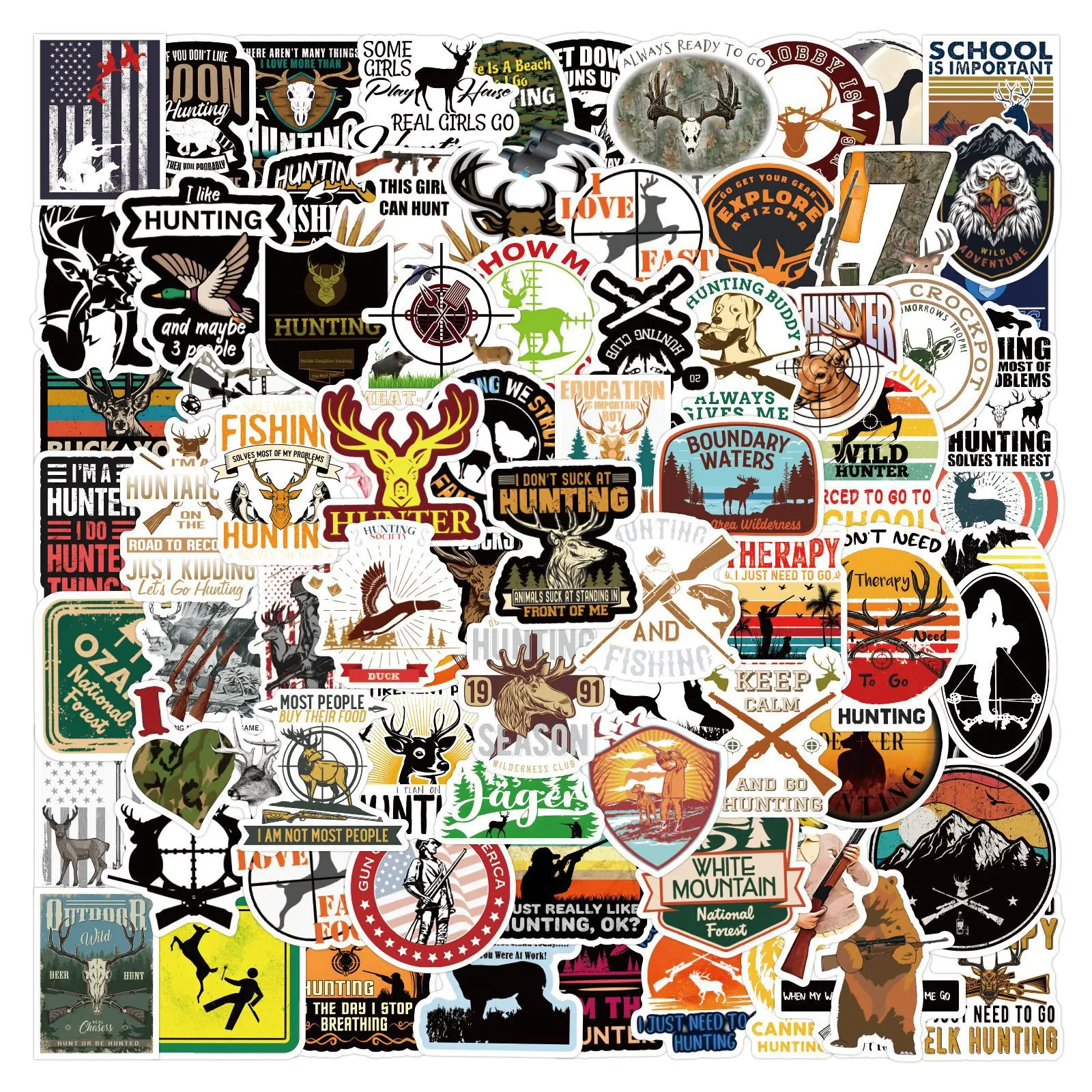 AliExpress NONE 110PCS Hunting Cartoon Stickers Hunt and Kill Sticker Scrapbook DIY phone Laptop Guitar Car Bike Skateboard Toy Graffiti Decals