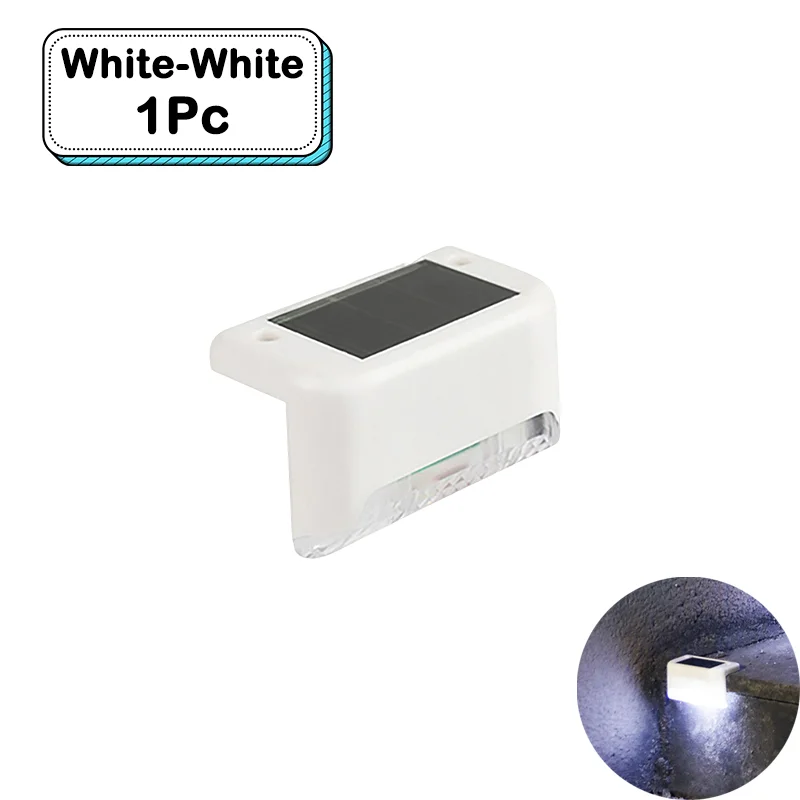 Outdoor Solar Step Lights Warm witte LED waterdichte trappadverlichting voor tuin terras hek balkon decoratie zonne-energie