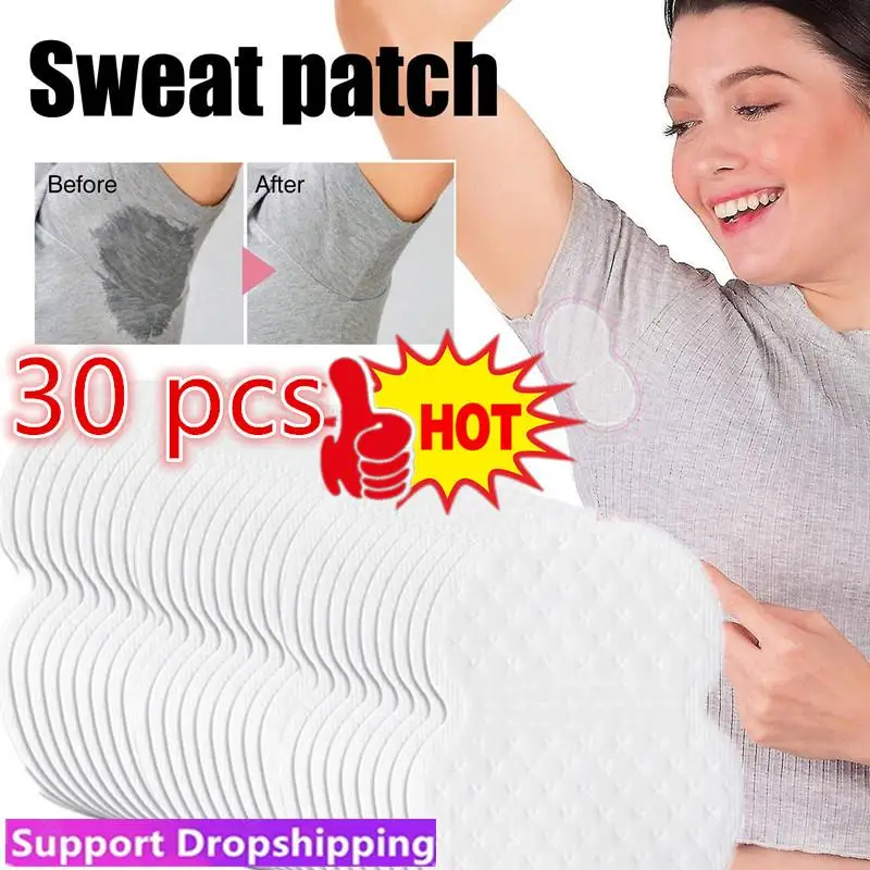 30pcs Disposable Sweat-absorbing Patch Summer Deodorants Cotton Pads Underarm Armpit Sweat Pads Dress Disposable Stop