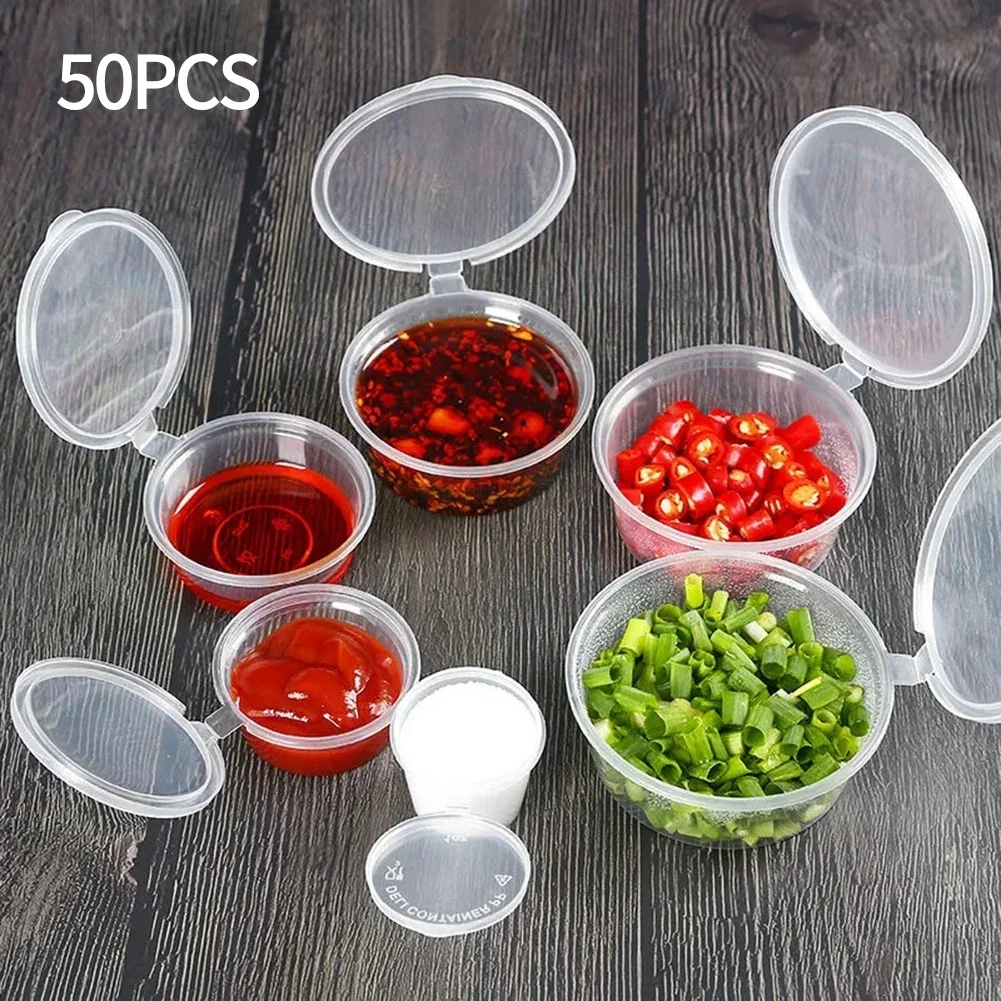 50Pcs 25/50/100ml plastic food container Source container with lid Food Box Pigment Paint Box Palette Takeaway Disposable Box