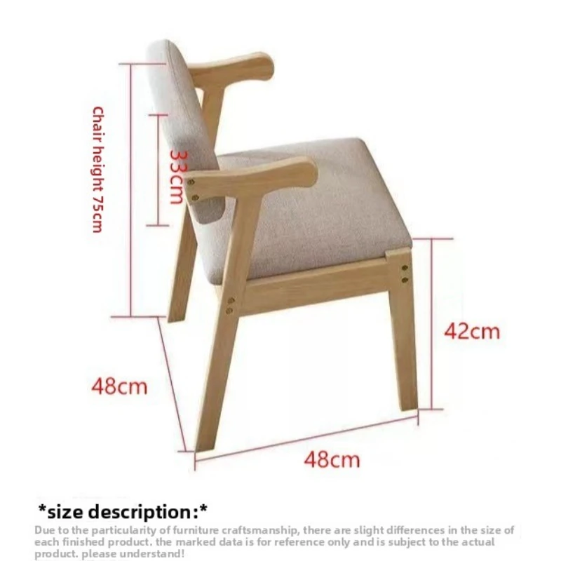Modern simplicity with Study desk Back chair armrests Computer Study room Office chair Solid wood back chair