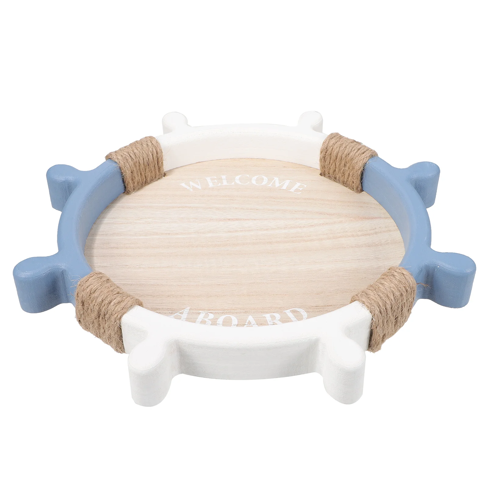 

Decorate Rudder Tray Bread For Eating Beach Themed Tea Food Wood Cup Home Serving Party