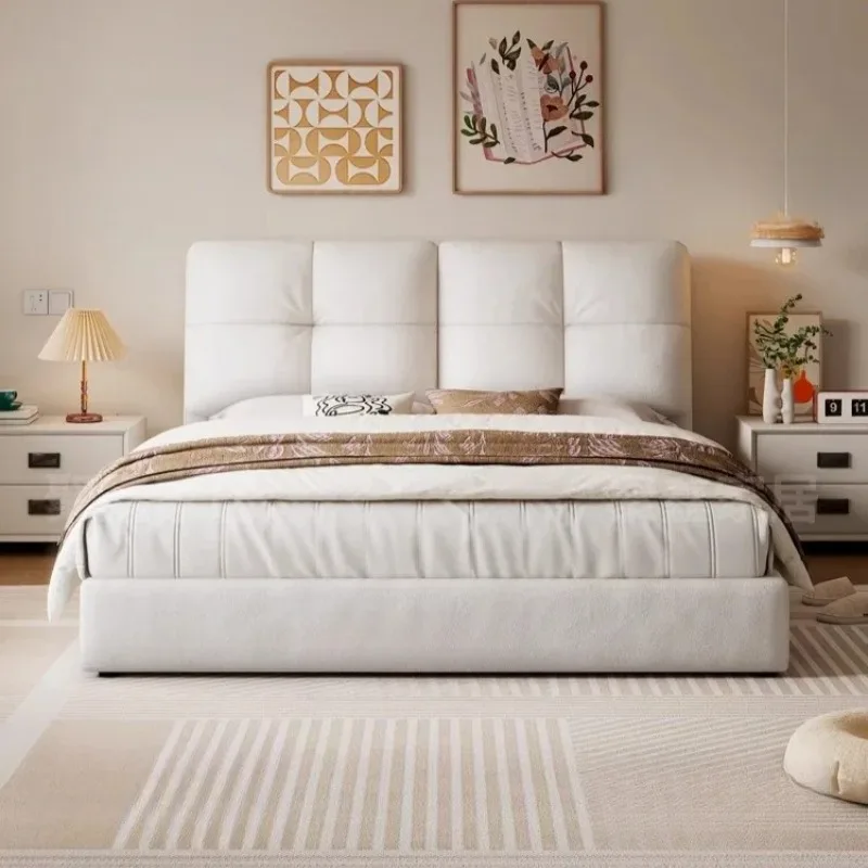 

Двуспальная кровать King Size с изголовьем, роскошная, для отелей, с обивкой, 180x200 см, для дома, мебель для спальни