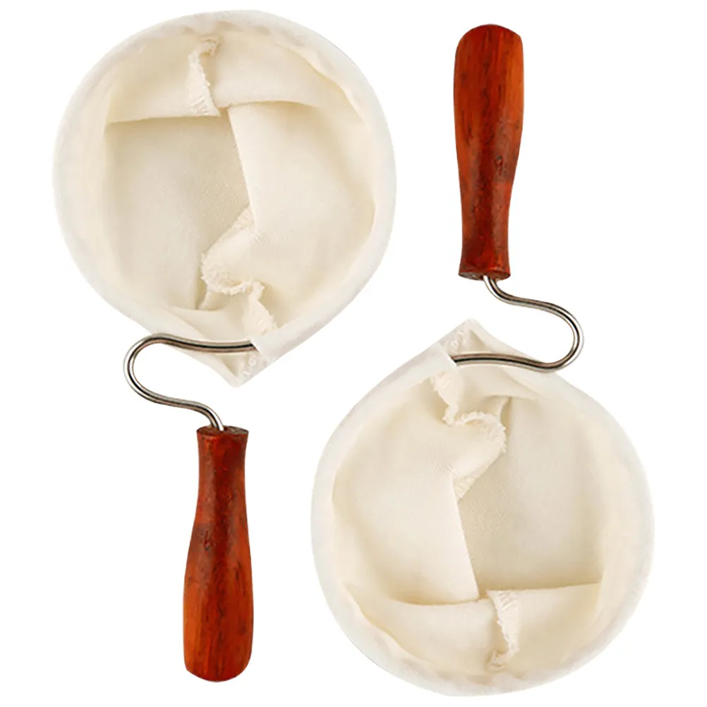 

2Pcs Coffee Filter Flannel Cloth Sock Wooden Handle Washable Reusable Strainer for Home Office Drip Brew Cafe Cloth