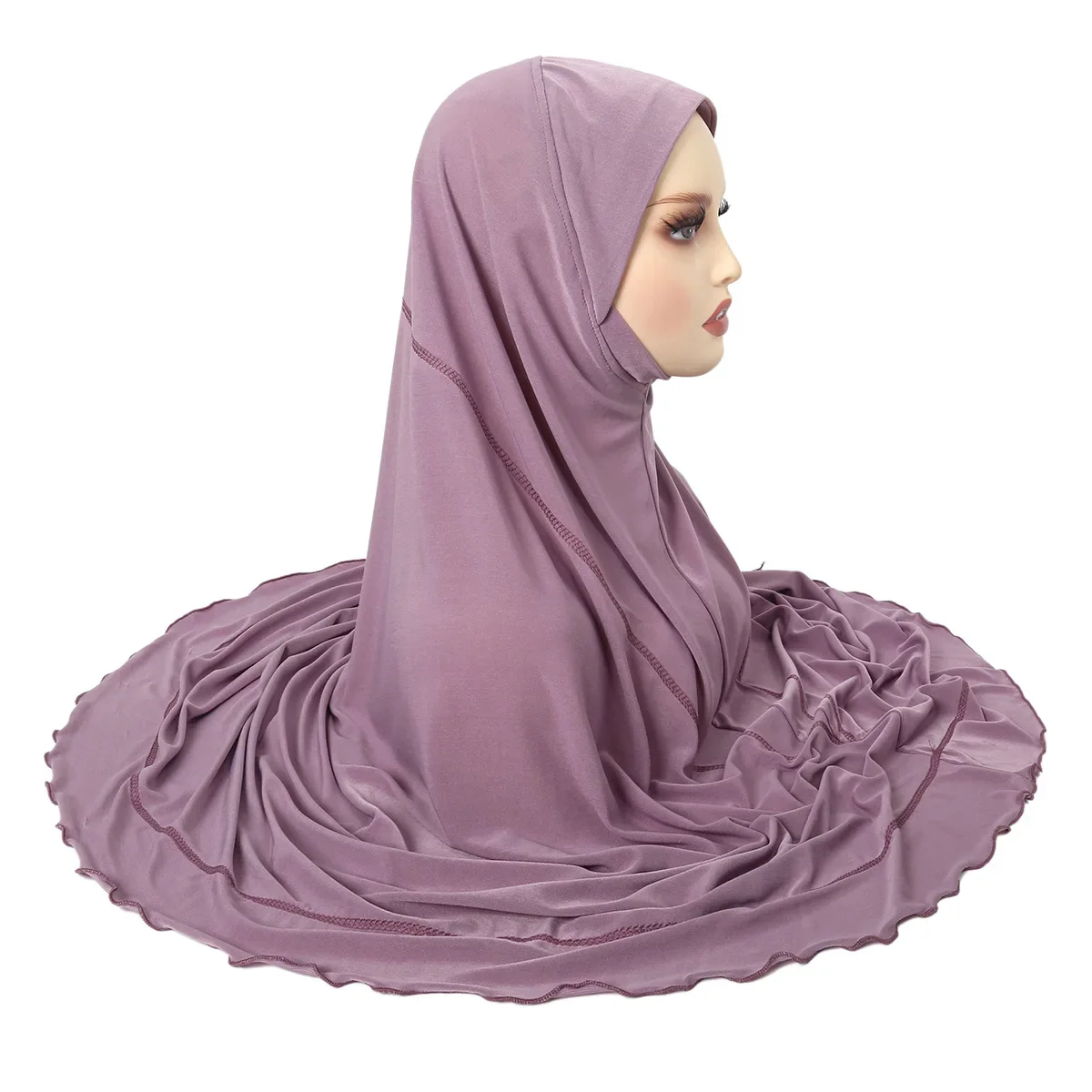 

Large Size 100*98cm Plain Pray Hijab Muslim Hijab Scarf Islam Headscarf Hat Armia Pull On Headwrap Women One Piece Hijab Turban