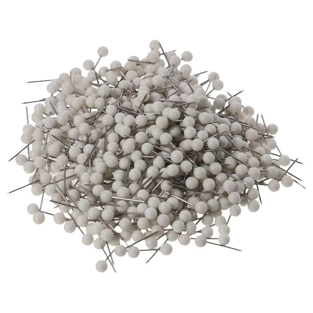 500PCS Office Supplies White Push Pins Plastic 1/8-Inch Map Tacks Round Head Decorative Thumb Tacks for Bulletin Board Map Tacks