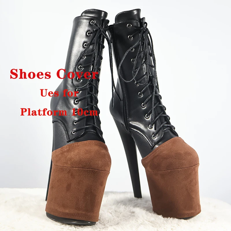 غطاء التدريب على الرقص على عمود القهوة ، منصة الأحذية الزائدة ، 10 صنادل واقية ، أحذية مقاومة للاهتراء من جلد الغزال