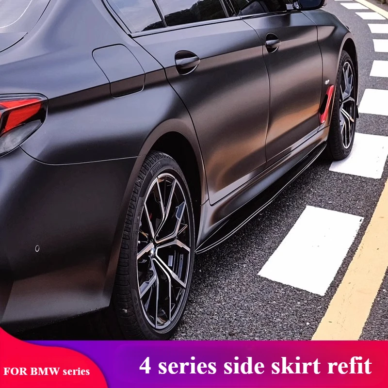 FOR BMW 4 Series G22 modified high MP side skirt Competitive version side skirt guard Black Knight kit