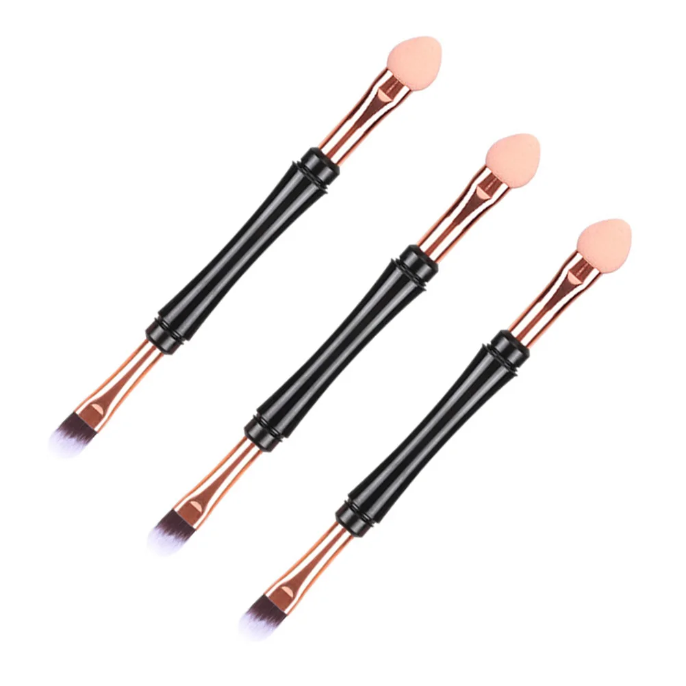 Ensemble de pinceaux de fard à paupières, 3 pièces, pinceaux de maquillage à poignée confortable, double usage, outils cosmétiques pour cils et sourcils, usage professionnel