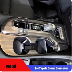LHD For Toyota Crown Crossover Sport Cross 2023 2024 ABS Car Central Console Gear Shift Panel Frame Water Cup Sticker Cover Trim