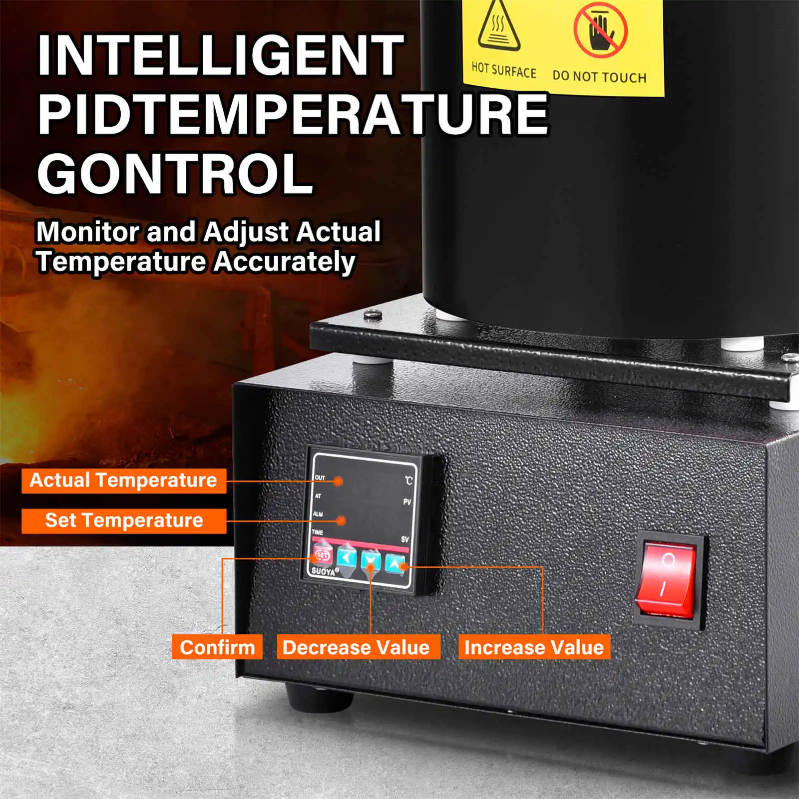 3KG金溶解炉キット 1150 ℃   /2102 ℉   貴金属金銀ジュエリー用デジタル溶解炉機械、1500W